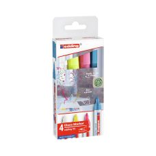 Marker do powierzchni szklanych Edding E-95, 1,5-3 mm, 4 szt., mix kolor&oacute;w