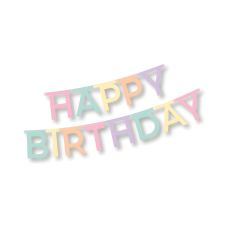 Girlanda papierowa Happy Birthday napis dekoracyjny 1,8 m 1 szt.