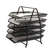 Zestaw na biurko Q-CONNECT Office Set metalowy z 5 szufladkami czarny organizacja biura