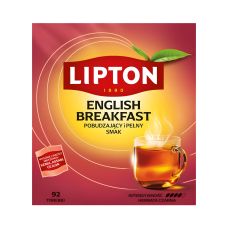 Herbata czarna Lipton English Breakfast torebki 1,5 g 92 sztuki zapakowane