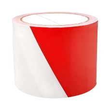Taśma ostrzegawcza papierowa biało-czerwona 75mm x 100m do oznaczania 1 sztuka