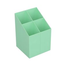Przybornik na biurko ICO kwadratowy plastikowy 4 komory mix pastelowy