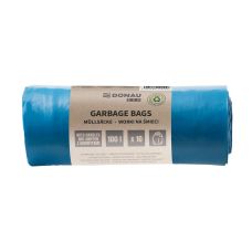 Worki na śmieci DONAU ECO, z uchwytami Knoties, 100l, 10 szt., niebieskie