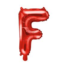 Balon foliowy Litera 'F', 35cm, czerwony, metalizowany