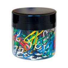 Spinacze okrągłe Q-CONNECT, 28mm, 150 sztuk w plastikowym słoiku, mix kolorów