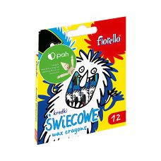 Kredki Świecowe Fiorello EXTRA 12 Kolorów Jaskrawych Kryjących