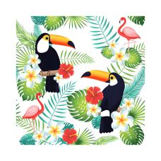 Serwetki papierowe 3-warstwowe z wzorem Toucan 1/4 format 40 x 40 cm 20 sztuk
