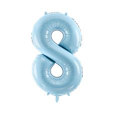 Balon Foliowy Cyfra 8 Jasnoniebieski 86 cm do Powietrza i Helu