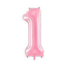 Balon Foliowy Cyfra 1 Różowy Pastelowy 86 cm