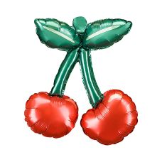 Balony Foliowe do Girland Wisienki Czerwono-Zielone 28x31 cm Zestaw 3 szt.