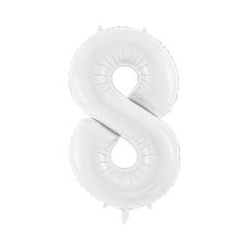 Balon Foliowy Cyfra Osiem Biały 86 cm