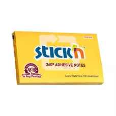 Notes samoprzylepny 360 stopni 127x76mm ciemnożółty 100 kartek