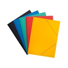Teczka z gumką OFFICE PRODUCTS z preszpanu A4 390gsm 3-skrzydelna mix kolorów