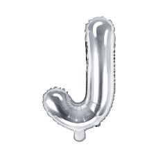 Balon Foliowy Litera J Srebrny 35cm do Powietrza