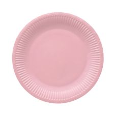 Talerz papierowy okrągły Light Pink średnica 23 cm elegancki kolor różowy 8 szt.