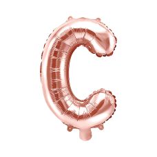 Balon Foliowy Litera C Różowe Złoto 35 cm do Powietrza