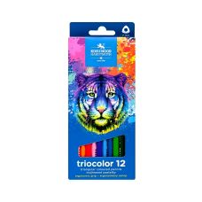 Kredki ołówkowe Triocolor trójkątne 12 kolorów średnica 7 mm