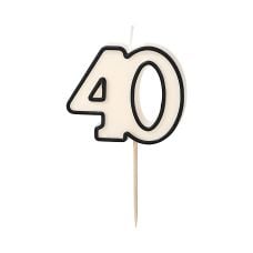 Świeczka Urodzinowa Liczba 40 Biało-Czarna 5,5cm