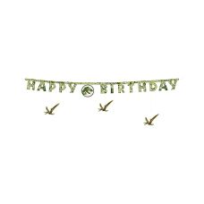 Baner papierowy Happy Birthday Jurassic World 45x165 cm mix