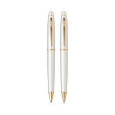 Zestaw długopis i ołówek automatyczny Scrikss Noble 35 w eleganckim etui, kolor biały złoty