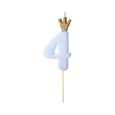 Świeczka Urodzinowa Cyferka 4 Jasnoniebieska 9.5cm
