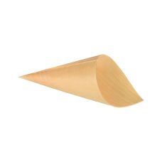 Rożki papierowe do popcornu z drewna 11 x 21 cm 50 sztuk do gastronomii