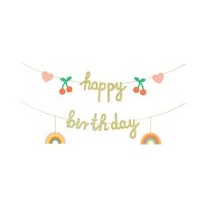 Baner Papierowy Happy Birthday Mix Kolorów 100x18 cm do Samodzielnego Złożenia