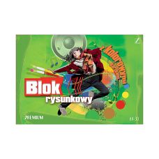 Blok Rysunkowy Kolorowy A4 Kreska 30 Kartek 15 Kolorów 80g