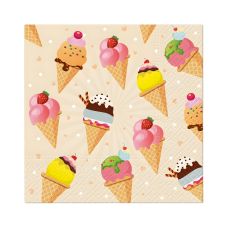 Serwetki papierowe 3-warstwowe Ice Cream 33x33 cm 20 szt.