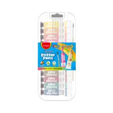 Farby plakatowe KEYROAD w tubkach 12x12ml z pędzelkiem gratis mix kolorów metalicznych i neonowych