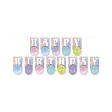 Girlanda dekoracyjna Happy Birthday z motywem balonów mix kolorów 3 metry