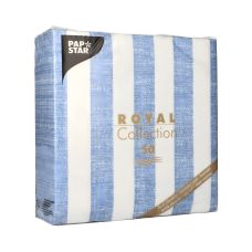 Serwetki papierowe Royal Collection Lines biało-niebieskie trzywarstwowe 40 x 40 cm 50 sztuk