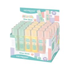 Klej w sztyfcie KEYROAD Jelly Gel przezroczysty 9g display z mixem kolorów