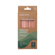 Kredki ołówkowe ECONOVO certyfikowane FSC, grafit 3 mm, 12 kolorów