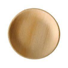 Talerz z liści palmowych okrągły 18,5 x 2,5 cm naturalny kolor 6 sztuk