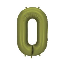Balon Foliowy Cyfra 0 Oliwkowa 86cm