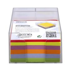 Przybornik na biurko plastikowy transparentny z kolorowymi karteczkami OFFICE PRODUCTS 1 sztuka