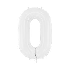 Balon foliowy Cyfra 0, 86 cm, Biały