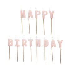 Świeczki Urodzinowe Happy Birthday Różowe 2,5 cm (13 szt.)
