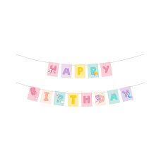 Baner Happy Birthday Koci Domek Gabi, 180 x 15 cm, mix kolorów
