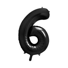 Balon foliowy Cyfra "6" czarny, 86cm