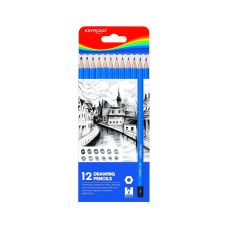 Zestaw ołówków do szkicowania KEYROAD 12 sztuk 8,8 x 21,4 x 0,9 cm zawieszka