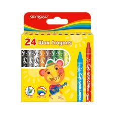 Kredki świecowe KEYROAD, 24 kolory, 8x90 mm, zestaw z zawieszką