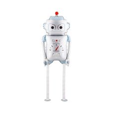 Balon Foliowy Robot Chodzący Srebrno-Niebieski 37x80 cm