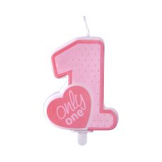 Świeczka Urodzinowa Only One Jasnoróżowa 8cm