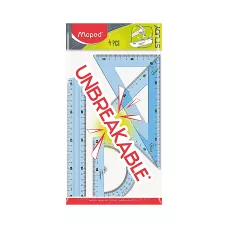 Zestaw przyrządów geometrycznych Study niełamliwy 4 elementy linijka 20cm