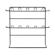 Ekspozytor metalowy mały czarny z 14 hakami 43x20,5x41 cm