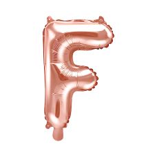 Balon Foliowy Litera F Różowe Złoto 35 cm do Powietrza