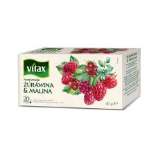 Herbata owocowa Vitax Inspirations żurawina z maliną 20 torebek