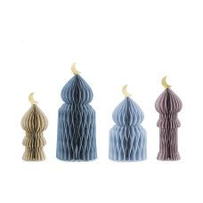 Dekoracje Papierowe Honeycomb Eid Mubarak Mix Kopuły 22.5-33.5cm 4 sztuki